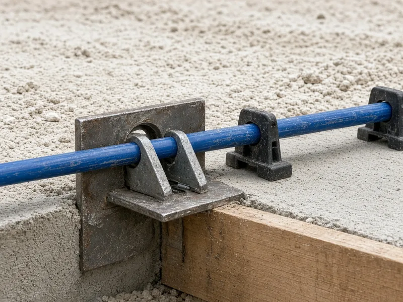 Post-tension tendon anchor plate at the edge form of a slab